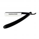 Straight razor black celluloid handle